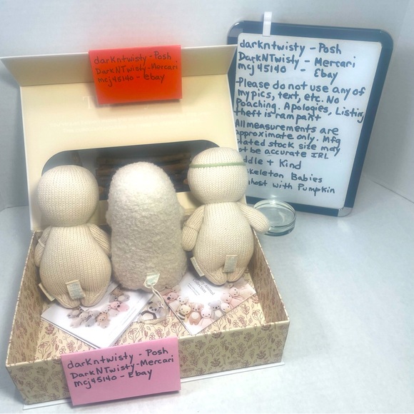 3 Pc BNWT CUDDLE + KIND 1 BOUCLE ALPACA GHOST W PUMP AND 2 KNIT SKELETON BABIES - Picture 6 of 16